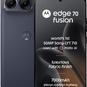 Motorola Edge 70 Fusion (Pantone Silhouette, 8GB RAM, 256GB Storage) | 6.78" 144Hz 1.5K AMOLED Display | Snapdragon 7s Gen 4 | 50MP Sony LYTIA 710 OIS | 7000mAh Battery | 68W TurboPower |