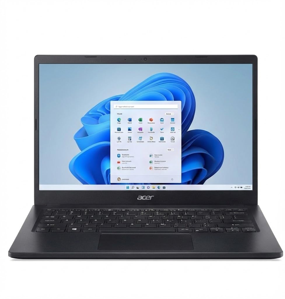 acer TravelLite Thin Laptop AMD Ryzen 5 7430U (6-Core) |8GB RAM, 512GB SSD | 14" Full HD Anti-Glare Display |Privacy Shutter| Windows 11| MS Office | Metal Body | 1.34Kg | Black | 1 Year Warranty