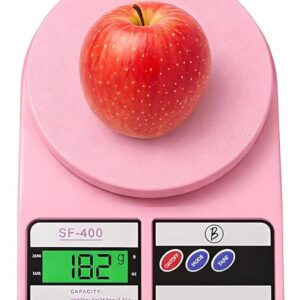 Btag SF-400 Digital Kitchen Weighing Scale | 10Kg x 1g Precision | Food Scale with LCD Display for Cooking, Baking, Meal Prep & Healthy Diet | Compact Electronic Weight Machine for Home Use.(Pink)