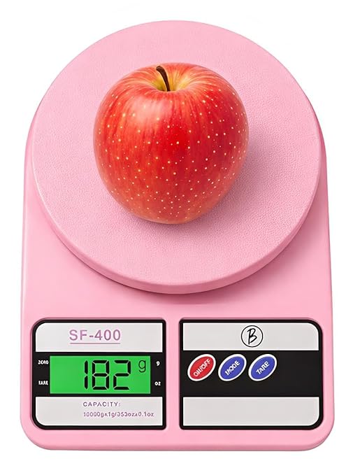 Btag SF-400 Digital Kitchen Weighing Scale | 10Kg x 1g Precision | Food Scale with LCD Display for Cooking, Baking, Meal Prep & Healthy Diet | Compact Electronic Weight Machine for Home Use.(Pink)