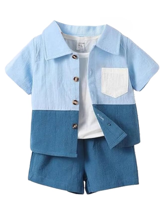 URBAN OX Stylish Boys Co ords Dress Set | Printed Shirts and Shorts for Kids Clothes