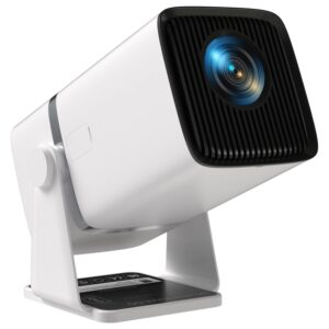 WZATCO Yuva Go, Android 13.0 Smart Projector, 1080P & 4K Support, Rotatable Design, Auto & 4D Keystone with Netflix, Prime etc, 9000 Lumens, WiFi 6 & BT, Screen Mirroring, ARC, 720P Native, White