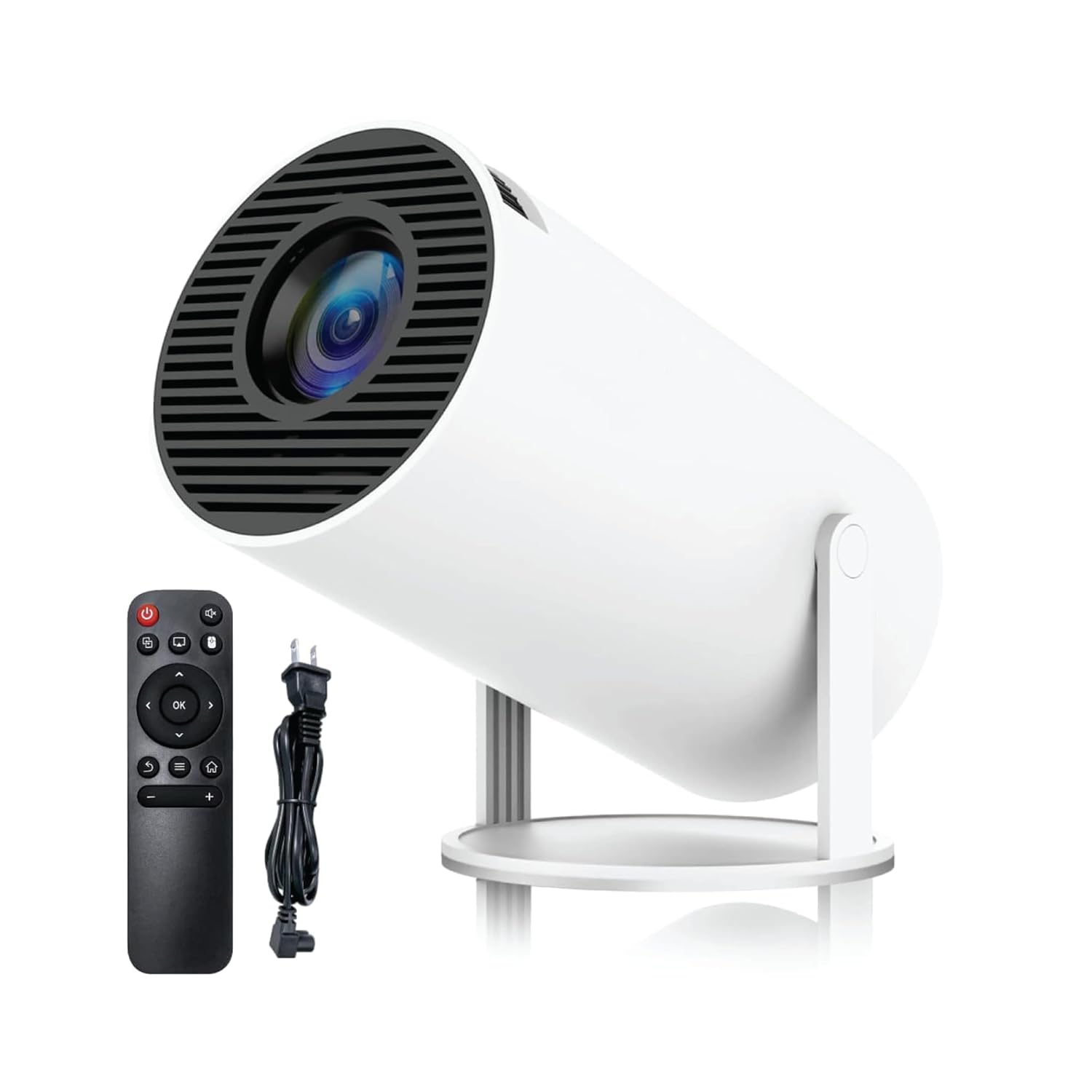 OLV Portable Smart Mini Projector, 4K 1080P Full HD Projector Supports Netflix, Prime and YouTube Etc. WiFi 5G, BT-5.0, Cinema Projector 180° Android 11, Compatible with TV Stick/Windows/iOS/Android