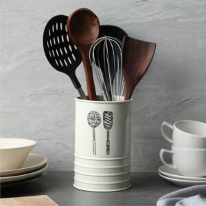 Stainless Steel Spoon Knife Fork Chopstick Cutlery Holder/Organizer Stand , Dining Table for daily use Kitchen Spoon Stand, Kitchen Decoration (Round-Ivory)