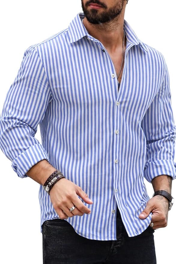 Striped Casual Regular Fit Shirt for Men| Men Full Sleeve Shirt