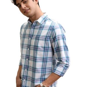 Highlander Men's Slim Fit Check Shirt | Full Sleeves | Spread Collar | Casual Shirts for Men