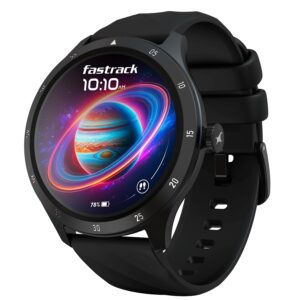 Fastrack Jupitor R2 Smart Watch, 1.38” TFT Display, 240 * 240 Pixel Resolution, SingleSync BT Calling, AI Voice Assistant, 100+ Sports Modes & Smartwatch Faces,Upto 5 Day Battery, IP68 (Black)