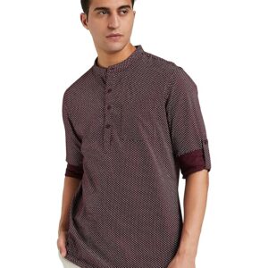 Symbol Men Cotton Printed Short Kurta (Regular Fit)